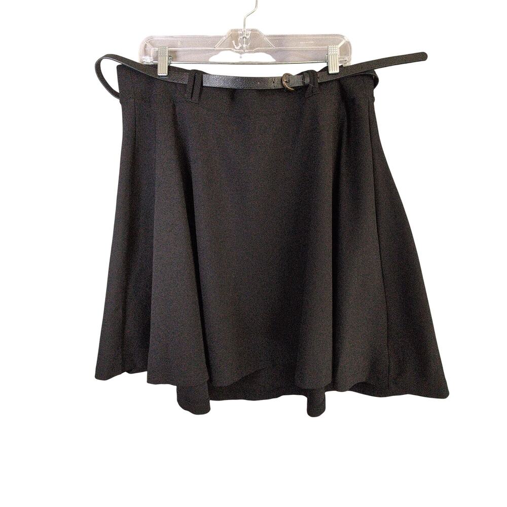 Torrid Skater Skirt Womens 2X Black Belt Ponte New‎